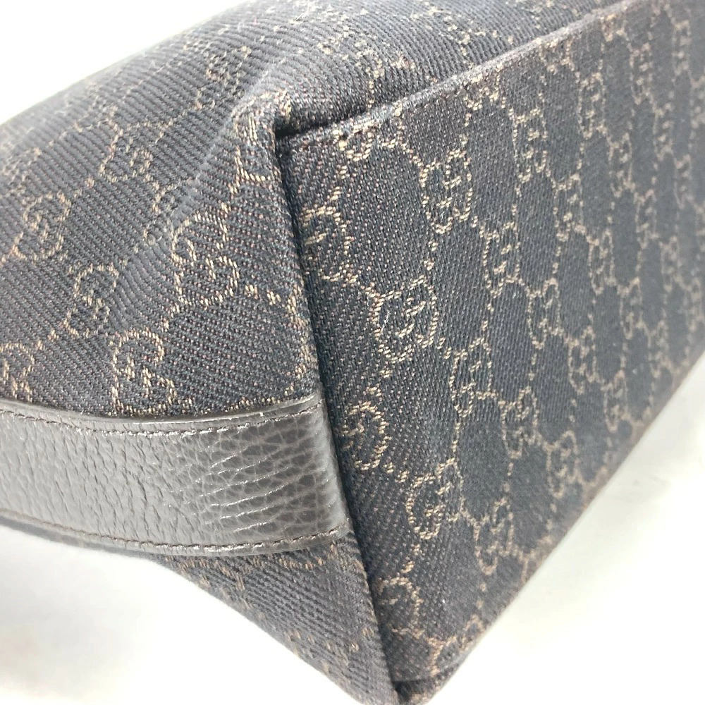 GUCCI GG One Shoulder Hobo Bag Shoulder Canvas Leather Brown - Picture 7 of 15